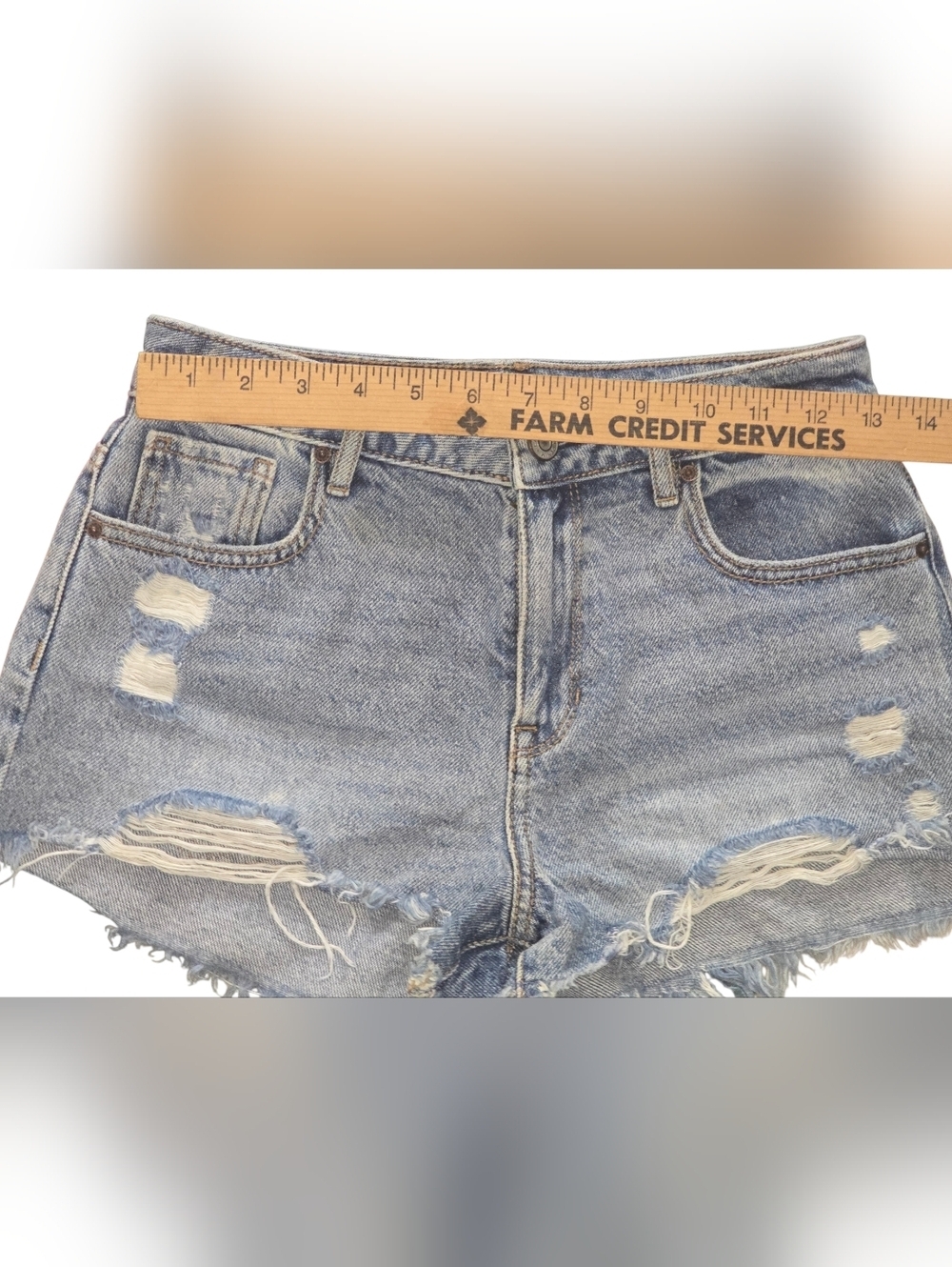 PacSun High Rise Festival Light Blue Distressed Denim Women’s Shorts Size 27 - Picture 6 of 6